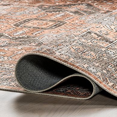 nuLOOM Wrenley Medallion Machine Washable Area Rug