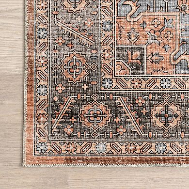 nuLOOM Wrenley Medallion Machine Washable Area Rug