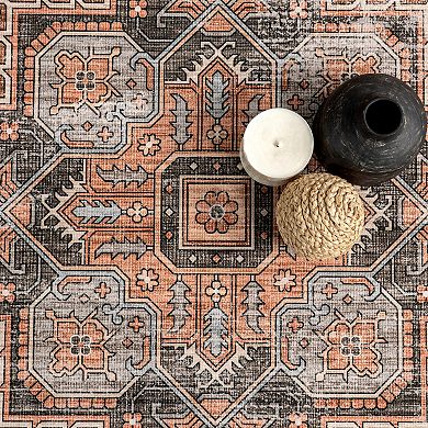 nuLOOM Wrenley Medallion Machine Washable Area Rug
