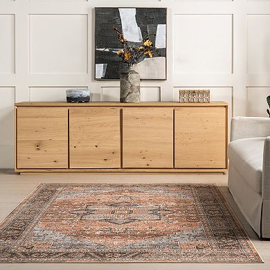 nuLOOM Wrenley Medallion Machine Washable Area Rug