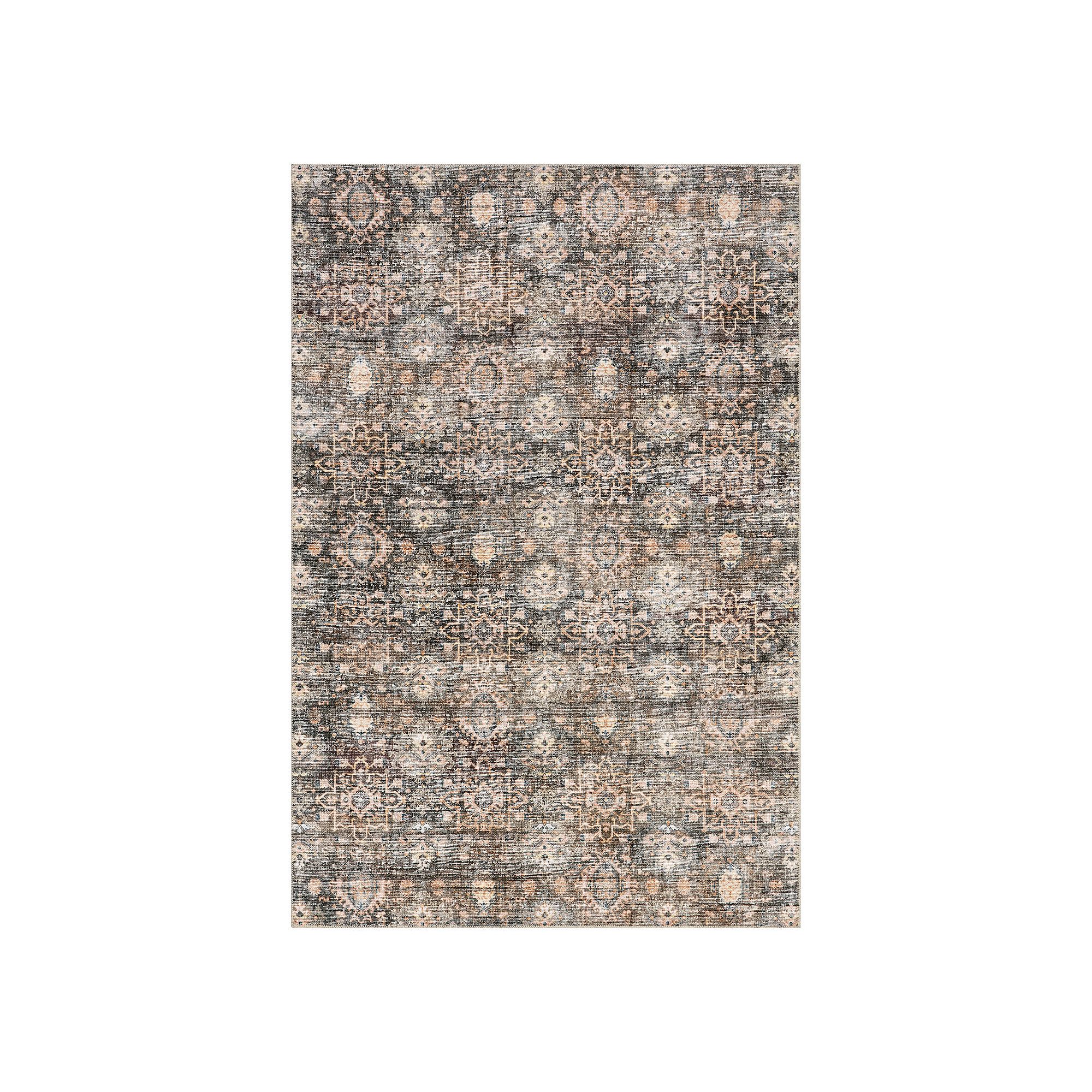 nuLOOM Keziah Vintage Medallion Spill Proof Machine Washable Area Rug, Gray