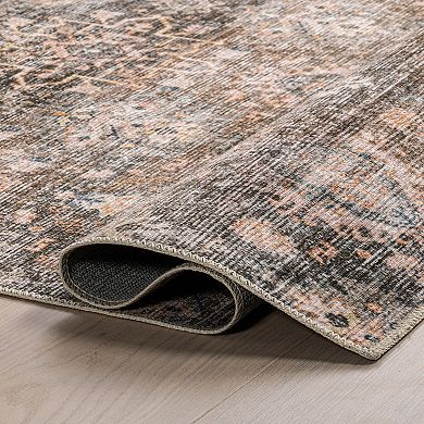 nuLOOM Keziah Vintage Medallion Spill Proof Machine Washable Area Rug