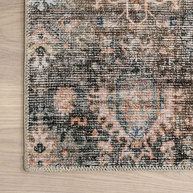 nuLOOM Keziah Vintage Medallion Spill Proof Machine Washable Area Rug
