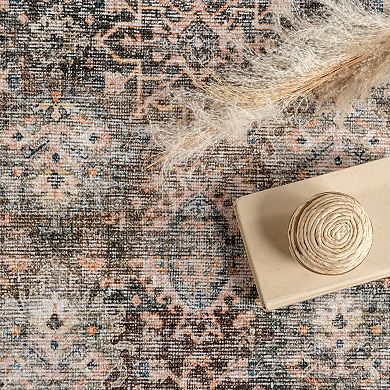 nuLOOM Keziah Vintage Medallion Spill Proof Machine Washable Area Rug