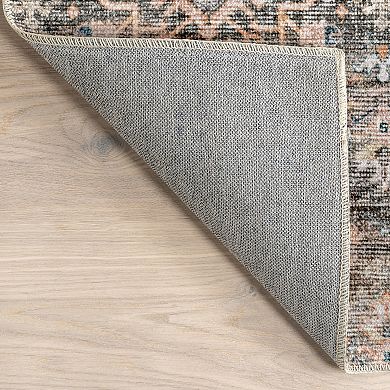 nuLOOM Keziah Vintage Medallion Spill Proof Machine Washable Area Rug