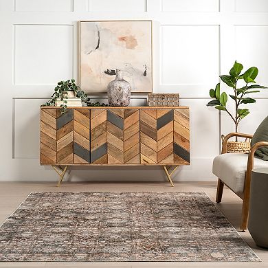 nuLOOM Keziah Vintage Medallion Spill Proof Machine Washable Area Rug