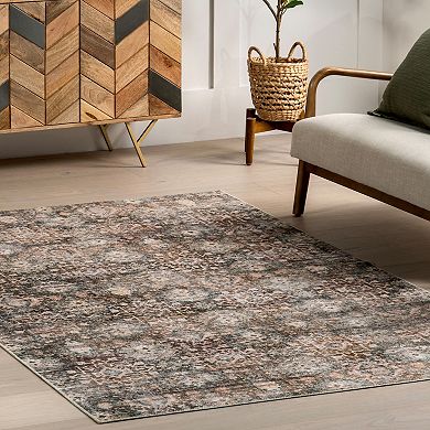 nuLOOM Keziah Vintage Medallion Spill Proof Machine Washable Area Rug