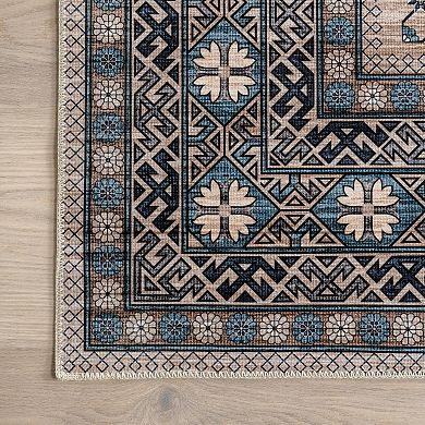 nuLOOM Idra Multi Medallion Spill Proof Machine Washable Area Rug