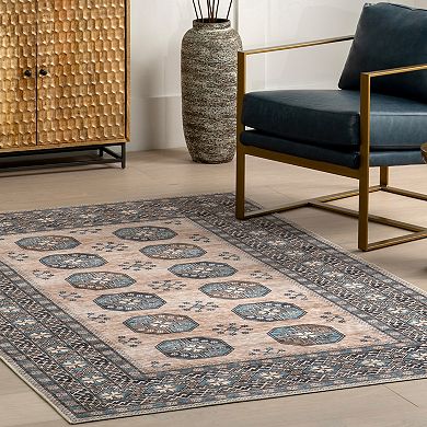 nuLOOM Idra Multi Medallion Spill Proof Machine Washable Area Rug