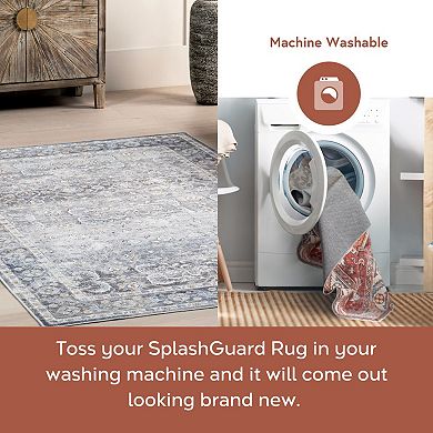 nuLOOM Cerise Floral Faded Spill Proof Machine Washable Area Rug