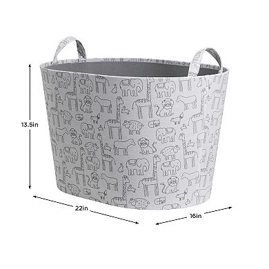 Zenna Home Baby Animal Zoo Oval Tapered Storage Basket