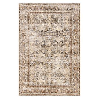 nuLOOM Anise Antique Floral Spill Proof Machine Washable Area Rug
