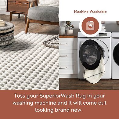 nuLOOM Jeni Solid Faux Rabbit Machine Washable Area Rug