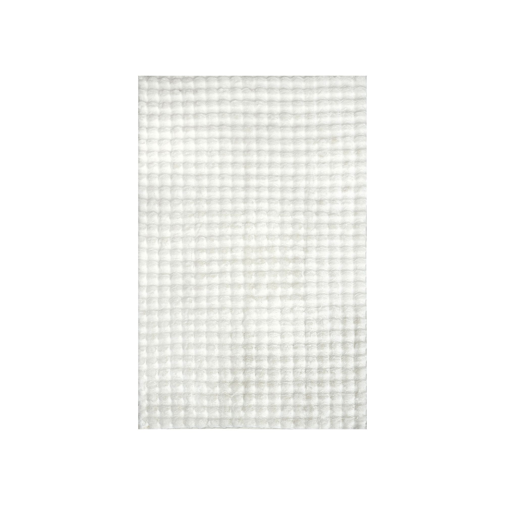 nuLOOM Jeni Solid Faux Rabbit Machine Washable Area Rug, Off White