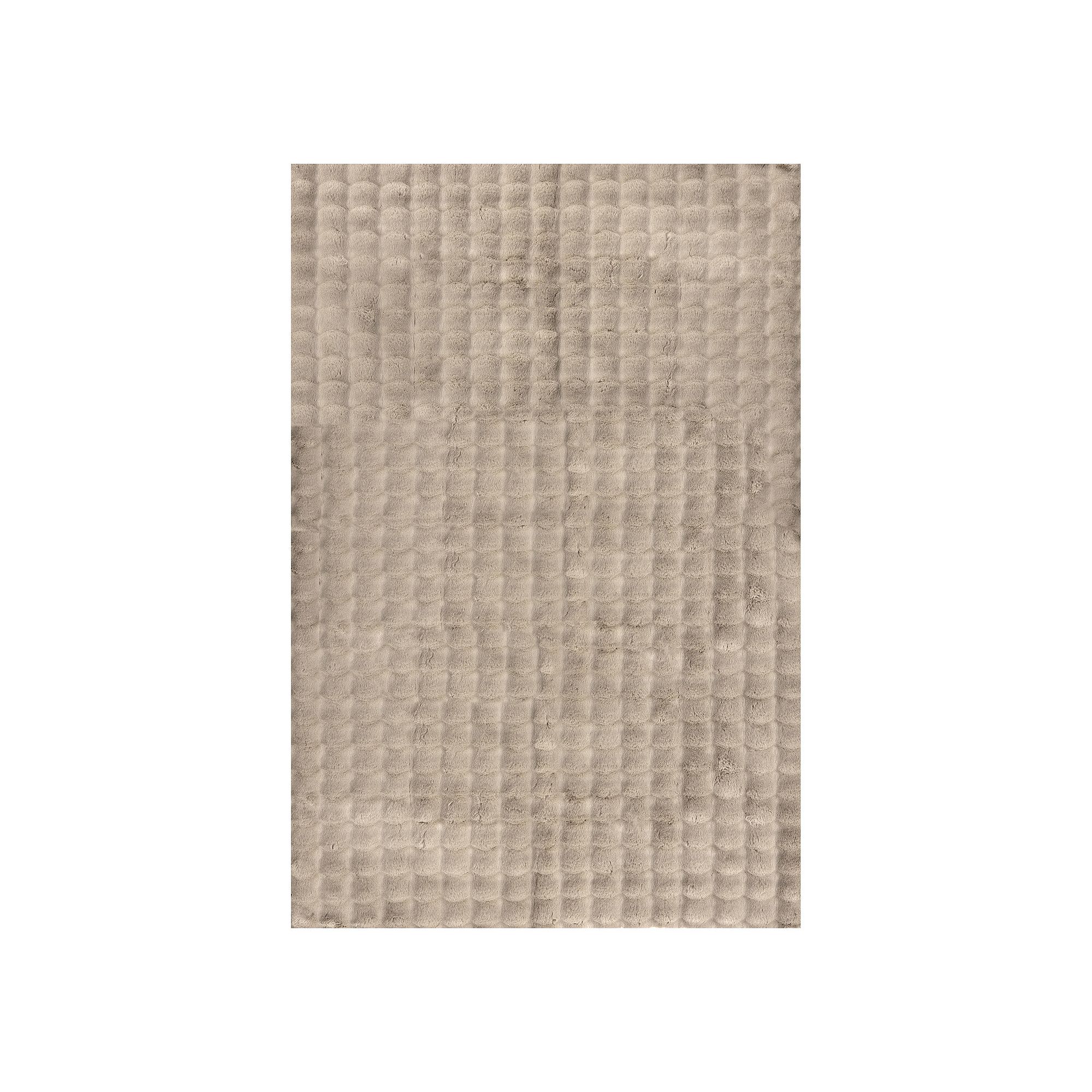 nuLOOM Jeni Solid Faux Rabbit Machine Washable Area Rug, Brown