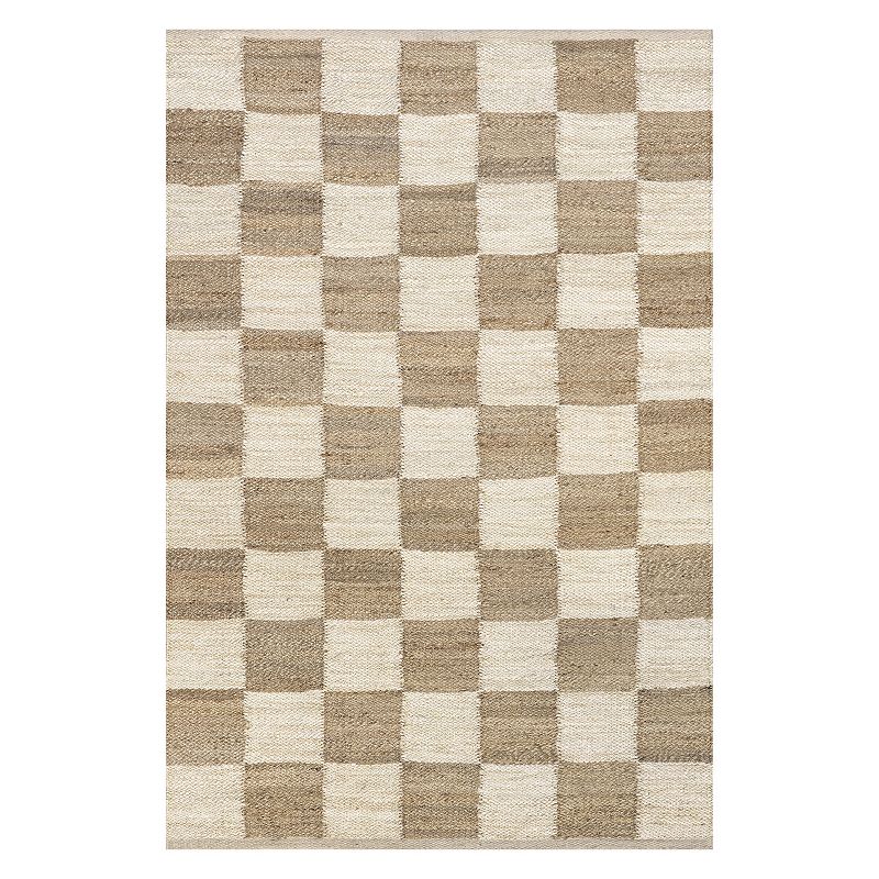 nuLOOM Christana Traditional Checkered Jute Area Rug 