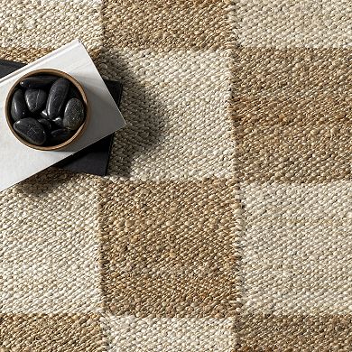 nuLOOM Christana Traditional Checkered Jute Area Rug