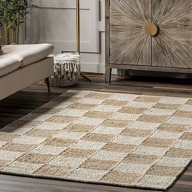 nuLOOM Christana Traditional Checkered Jute Area Rug