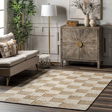 nuLOOM Christana Traditional Checkered Jute Area Rug