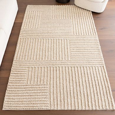 nuLOOM Dorene Contemporary High-Low Striped Wool Area Rug