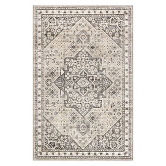 nuLOOM Eira Medallion Spill Proof Area Rug