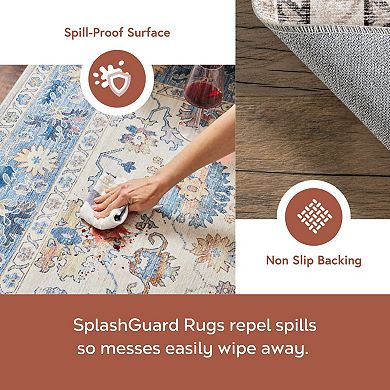 nuLOOM Eira Medallion Spill Proof Area Rug