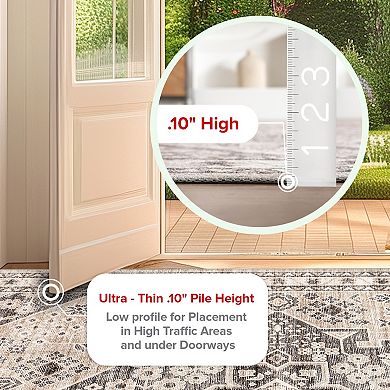 nuLOOM Eira Medallion Spill Proof Area Rug