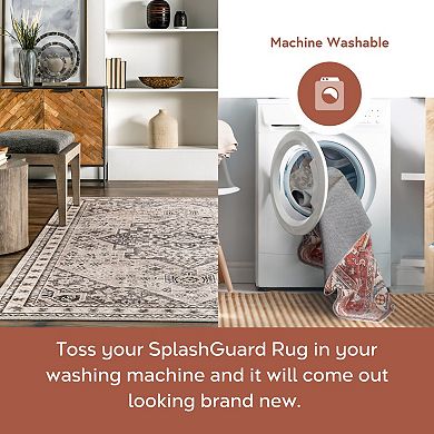 nuLOOM Eira Medallion Spill Proof Area Rug