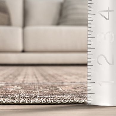 nuLOOM Kit Botanical Spill Proof Machine Washable Area Rug