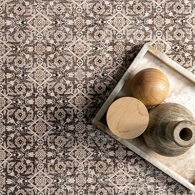 nuLOOM Kit Botanical Spill Proof Machine Washable Area Rug
