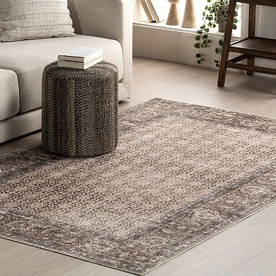 nuLOOM Kit Botanical Spill Proof Machine Washable Area Rug