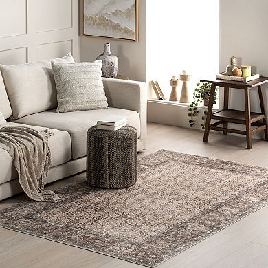 nuLOOM Kit Botanical Spill Proof Machine Washable Area Rug