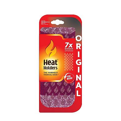 Heat Holders Women's Original 7X Warmer Crew Slipper Socks with Grippers