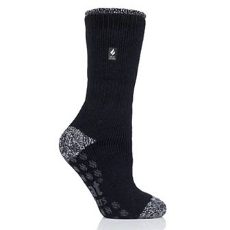 Heat Holders Women's Original 7X Warmer Crew Slipper Socks with Grippers