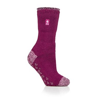 Heat Holders Women's Original 7X Warmer Crew Slipper Socks with Grippers