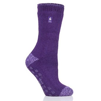 Heat Holders Women's Original 7X Warmer Crew Slipper Socks with Grippers