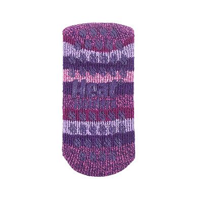 Heat Holders Women's Original 7X Warmer Stripe Crew Slipper Socks with Grippers