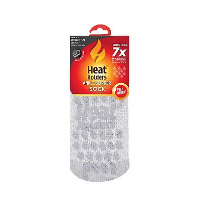 Heat Holders Women's Original 7X Warmer Twist Ankle Slipper Socks with Grippers