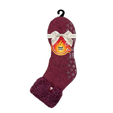 Heat Holders Women's Original 7X Warmer Turnover Cuff Twist Lounge Socks with Grippers