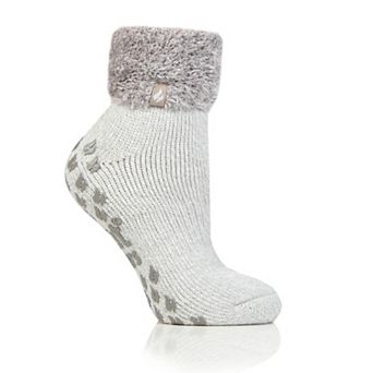 Heat Holders Women's Original 7X Warmer Turnover Cuff Twist Lounge Socks with Grippers