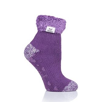Women's Heat Holders Original 7X Warmer Turnover Cuff Lounge Socks with Grippers
