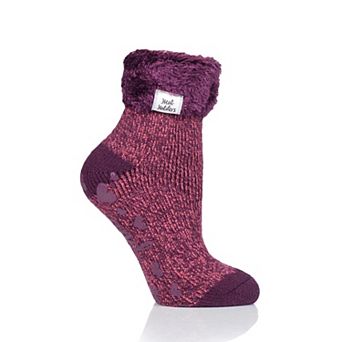 Women's Heat Holders Original 7X Warmer Turnover Cuff Lounge Socks with Grippers