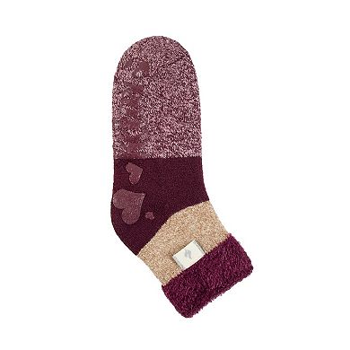 Women's Heat Holders Lite 5x Warmer Colorblock Feather Top Socks with Grippers