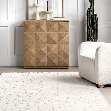 nuLOOM Leni Plush Cloud Geometric Machine Washable Area Rug