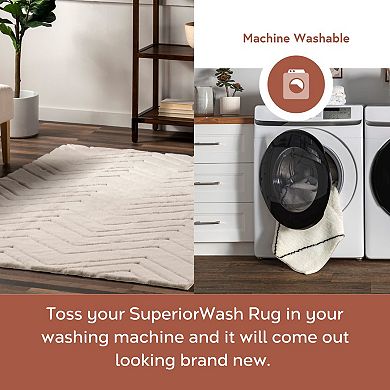 nuLOOM Jireh Modern Plush Geometric Machine Washable Area Rug