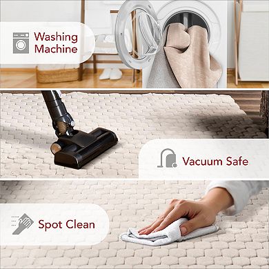 nuLOOM Nia Tile Faux-Fur Rabbit Machine Washable Area Rug