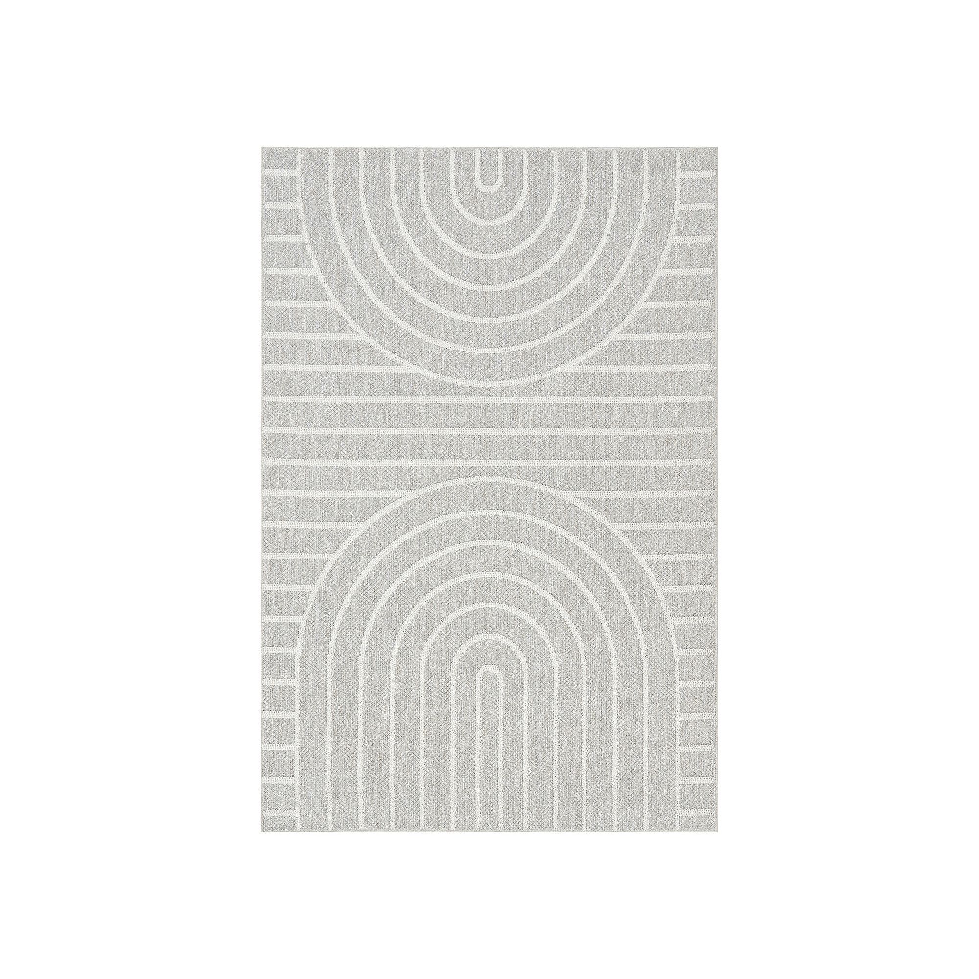 nuLOOM Hartlyn Modern Arches Machine Washable Area Rug, Light Gray