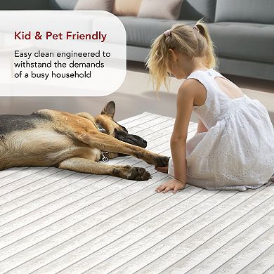 nuLOOM Kai Stripe Faux-Fur Rabbit Machine Washable Area Rug