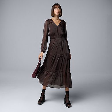 Women's Simply Vera Vera Wang V-Neck Tiered Maxi Dress