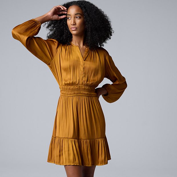 Women's Simply Vera Vera Wang Long Sleeve Short Hem Dress